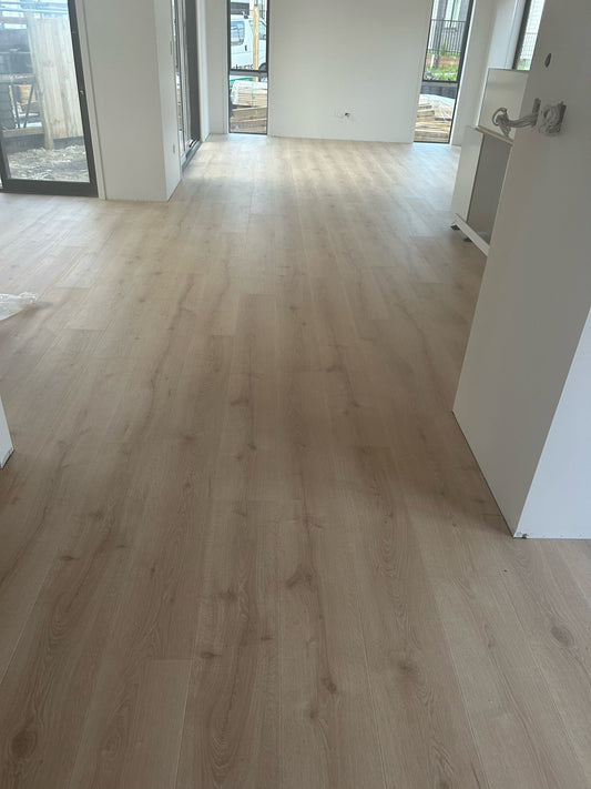 MJ3550 07.2024 9.5mm Belgium Made Laminate Flooring Installation at James Street, Auckland
